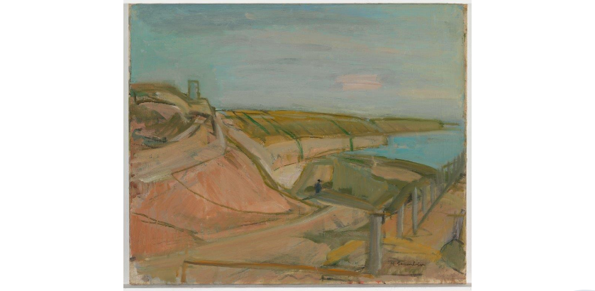 Kathleen Sauerbier, Jetty ramp and Howe’s fishing outlook. Painting oil on canvas. c.1935 National Gallery of Australia. 