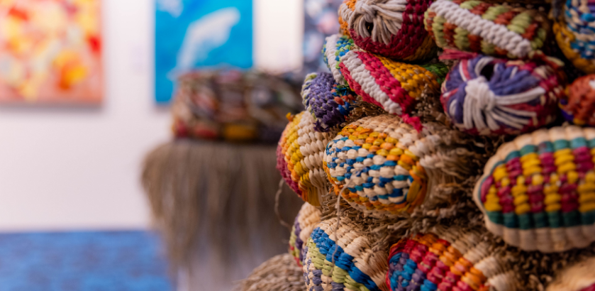 Weaving  with bright colours.