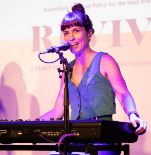 Missy Higgins performs at the launch of the National Cultural Policy, Revive