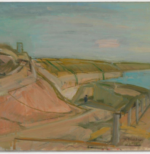 Kathleen Sauerbier, Jetty ramp and Howe’s fishing outlook. Painting oil on canvas. c.1935 National Gallery of Australia. 