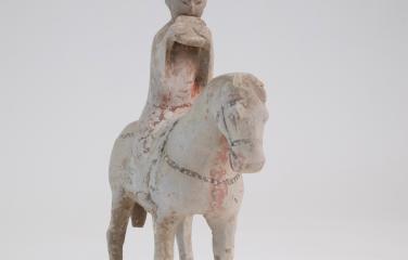 Tang Dynasty polychrome horse and rider. Photo: Department of Infrastructure, Transport, Communications, Regional Development and the Arts.